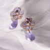 北京仓｜Gripoix Paris-Tropical Flower-透光紫 耳夹［法国设计师］ 商品缩略图1