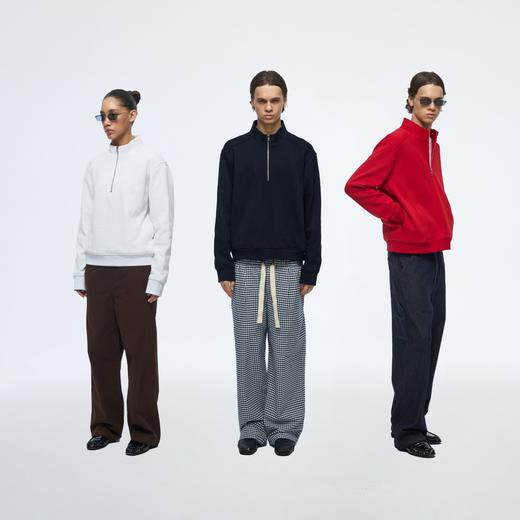 WassupHouse半拉分割立领卫衣 商品图4