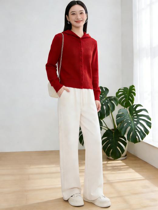  臣禾	【鸿运帽衫】100%绵羊毛 休闲连帽针织外套	JZ254090596 商品图1