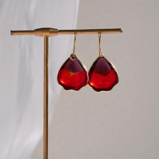 北京仓｜Gripoix Paris-Pop Glamour-经典红 花瓣 琉璃 耳环［法国设计师］ 商品图1