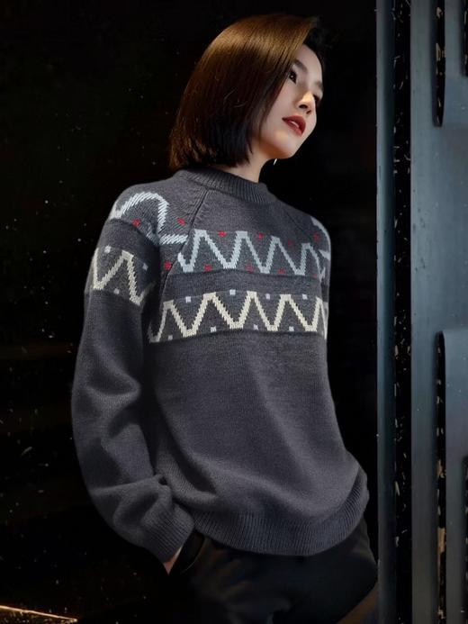 女王节抢购价-不支持退→【自营】跨年福利-【超美毛衣】Z088菲尔岛风格圆领提花短款毛衣-喜出 商品图2