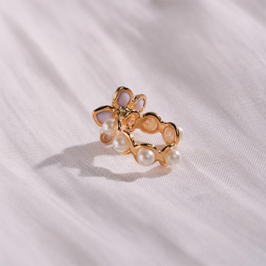 北京仓｜Gripoix Paris-Pearls and Flower-凝白 花朵 琉璃 耳廓夹［法国设计师］ 商品图2