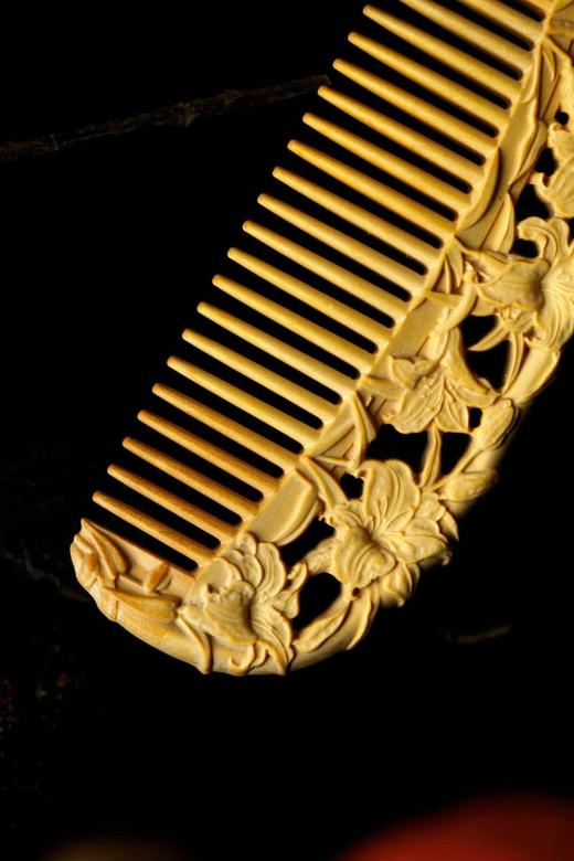 黄杨木【百年好合】木梳 商品图2