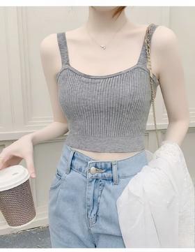 【美背】宽松针织短款背心美背-喜出