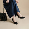 westory2026年春季小方头中跟羊京金典小黑鞋通勤百搭浅口单鞋S26AE50711 商品缩略图4