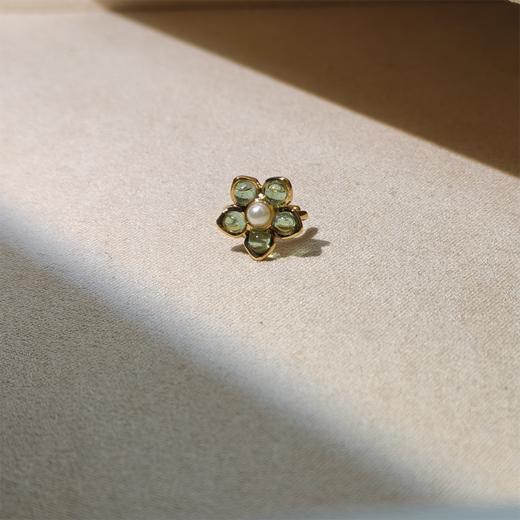 北京仓｜Gripoix Paris-Flower-light sea green 花朵 琉璃 耳廓夹［法国设计师］ 商品图2