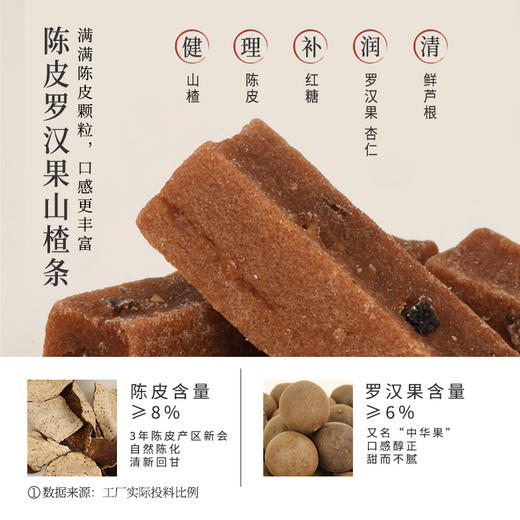 正安 陈皮罗汉果/山药鸡内金山楂条 酸甜开胃 饭后消食可吃 原果打浆 健康零食 250g/罐 商品图6