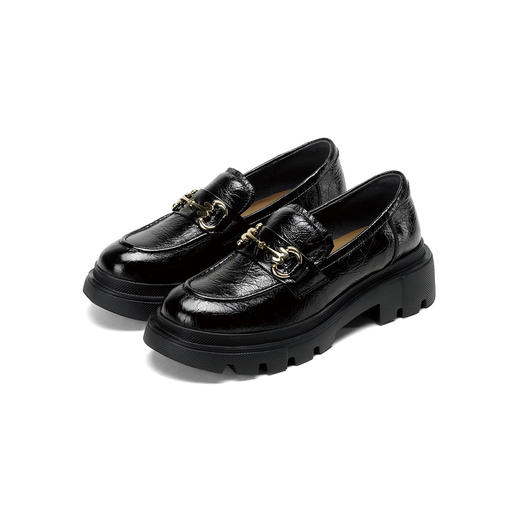 Westory2026年春季厚底牛油皮超轻乐福鞋百搭深口单鞋S26AM50811 商品图0