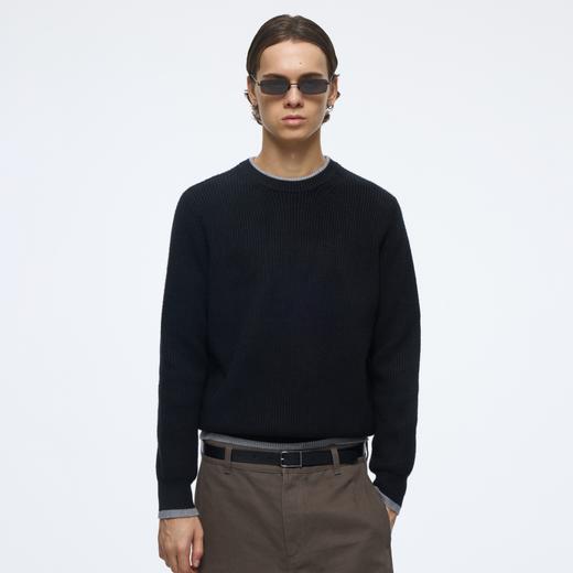 WassupHouse撞色圆领套头毛衣 商品图2