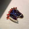 北京仓｜Gripoix Paris-blood horse with-大红大紫 紫渊 小萌马 胸针［法国设计师］ 商品缩略图6