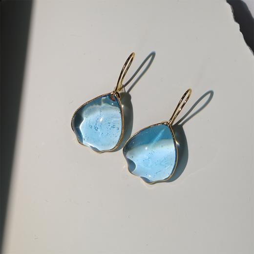 北京仓｜Gripoix Paris-Pop Glamour-透冰蓝 花瓣 琉璃 耳环［法国设计师］ 商品图2