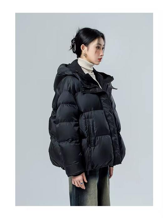正品鸭鸭剪标【羽绒服）绒子含量90% （假两件）短款休闲内里防风连帽羽绒服保暖冬季上衣-喜出 商品图2