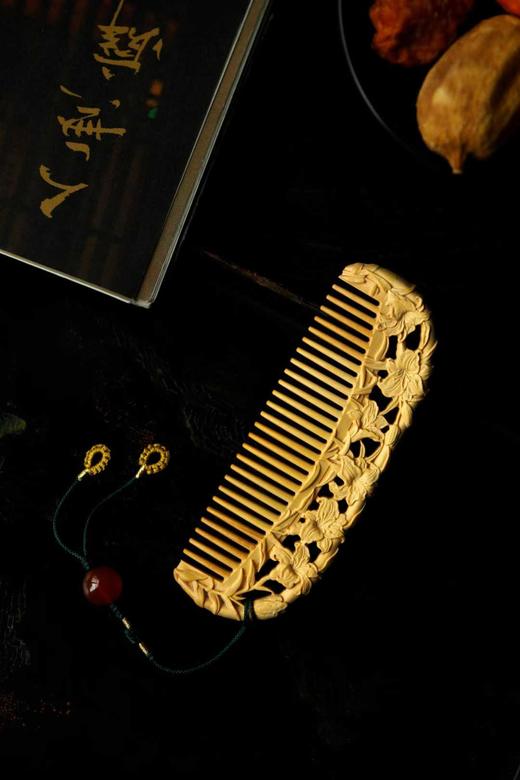 黄杨木【百年好合】木梳 商品图1