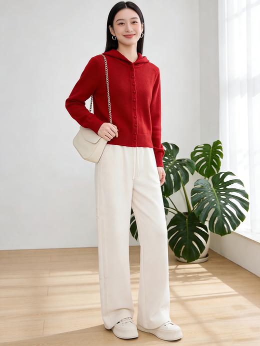  臣禾	【鸿运帽衫】100%绵羊毛 休闲连帽针织外套	JZ254090596 商品图3