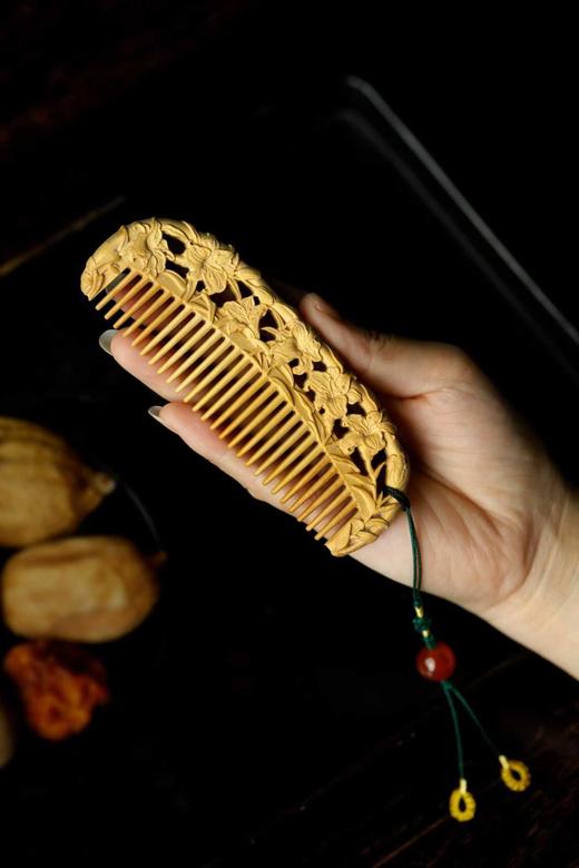 黄杨木【百年好合】木梳 商品图3