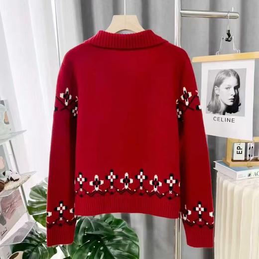 臣禾	【小马提花开衫】100%绵羊毛翻领正肩合体针织外套	JZ254090496 商品图7