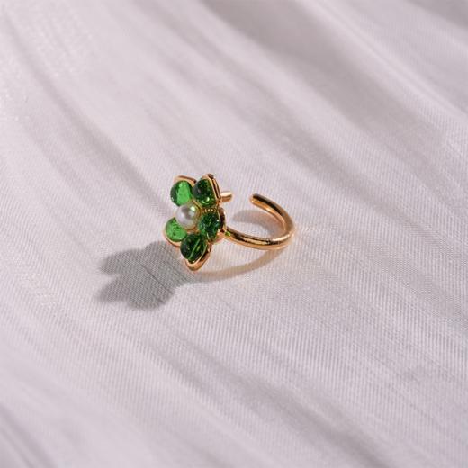 北京仓｜Gripoix Paris-Flower-透芽绿色 花朵 琉璃 耳廓夹［法国设计师］ 商品图3