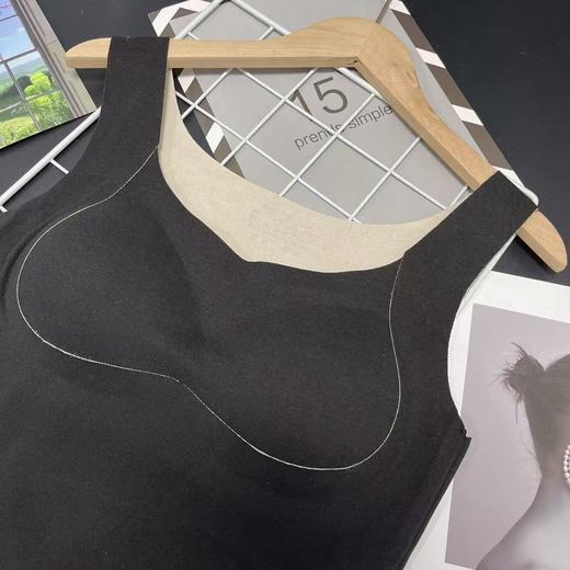 女王节抢购价-不支持退→【自营】【超暖美背】（徳绒保暖）有胸垫一体杯～黑色冬季保暖背心美背-喜出 商品图2