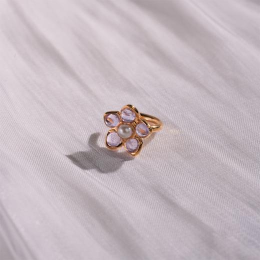 订购5个月到｜Gripoix Paris-Flower-透光紫 花朵 琉璃 耳廓夹［法国设计师］ 商品图1