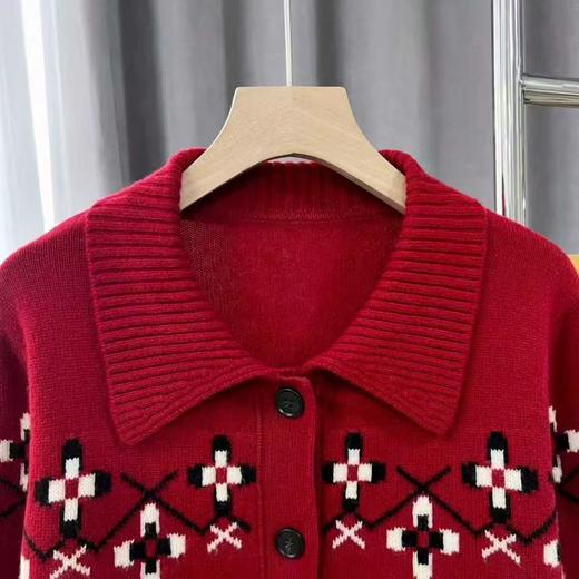 臣禾	【小马提花开衫】100%绵羊毛翻领正肩合体针织外套	JZ254090496 商品图9