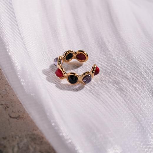 北京仓｜Gripoix Paris-Classic-红紫色 琉璃 耳廓夹［法国设计师］ 商品图2