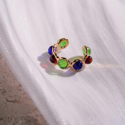 北京仓｜Gripoix Paris-Classic-经典绿色红色 琉璃 耳廓夹［法国设计师］ 商品图2