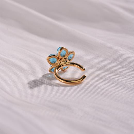 北京仓｜Gripoix Paris-Flower-透宝蓝 花朵 琉璃 耳廓夹［法国设计师］ 商品图3