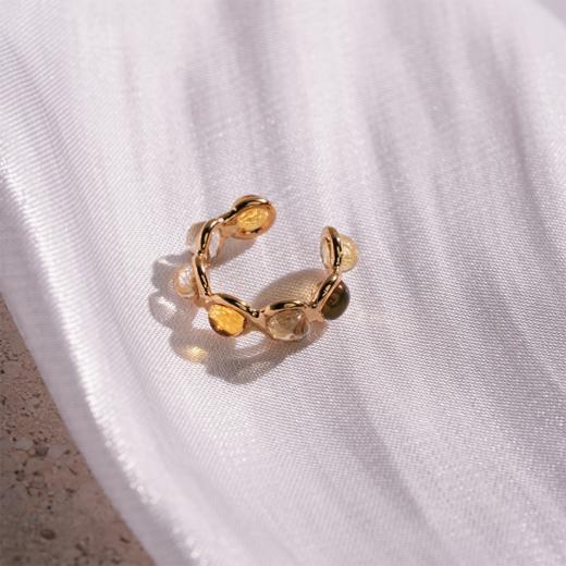 北京仓｜Gripoix Paris-Classic-金黄干邑色渐变 琉璃 耳廓夹［法国设计师］ 商品图1