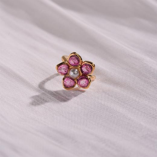 北京仓｜Gripoix Paris-Flower-法式红 花朵 琉璃 耳廓夹［法国设计师］ 商品图1