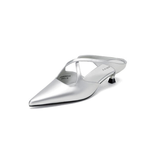 westory2026年夏季牛皮尖头低跟穆勒拖鞋镂空交叉带空凉鞋S26AH50631 商品图7