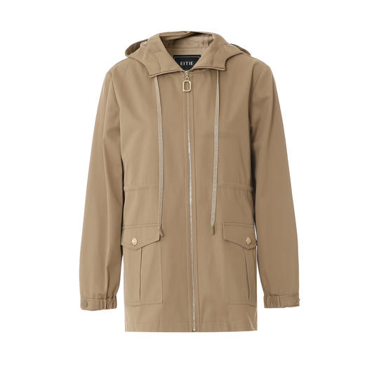 EITIE爱特爱简约通勤百搭抽绳收腰显瘦风衣外套春季新款8104801 商品图5