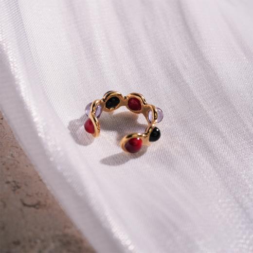 北京仓｜Gripoix Paris-Classic-红紫色 琉璃 耳廓夹［法国设计师］ 商品图1