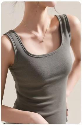 女王节抢购价-不支持退→【自营】【超暖美背】（内里磨毛绒🔥🔥）螺纹棉简约方圆领保暖背心美背-喜出