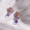 北京仓｜Gripoix Paris-Tropical Flower-透光紫 耳夹［法国设计师］ 商品缩略图5