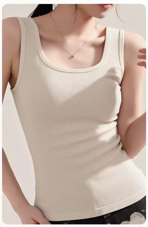 女王节抢购价-不支持退→【自营】【超暖美背】（内里磨毛绒🔥🔥）螺纹棉简约方圆领保暖背心美背-喜出 商品图1