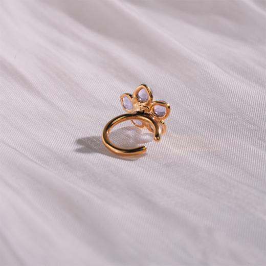 订购5个月到｜Gripoix Paris-Flower-透光紫 花朵 琉璃 耳廓夹［法国设计师］ 商品图3