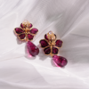 订购5个月到｜Gripoix Paris-Tropical Flower-流光红 耳夹［法国设计师］ 商品缩略图4