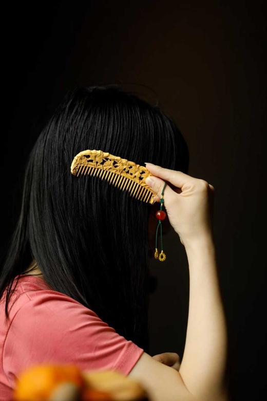 黄杨木【百年好合】木梳 商品图5