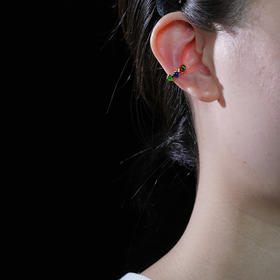 北京仓｜Gripoix Paris-Classic-经典绿色红色 琉璃 耳廓夹［法国设计师］