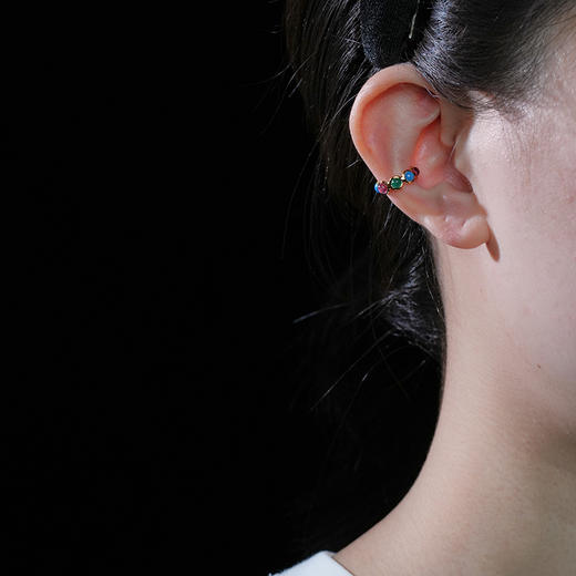 北京仓｜Gripoix Paris-Classic-紫色松石色 琉璃 耳廓夹［法国设计师］ 商品图0