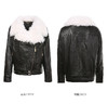 羊羔毛拼接机车服冬季短夹克外套女MG8343290111JA0A90 商品缩略图3