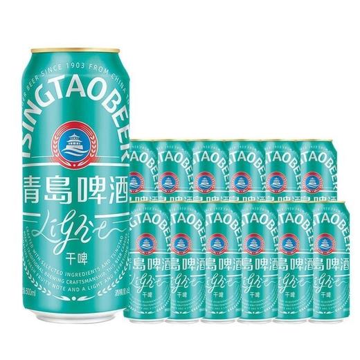 [啤酒]青岛轻干啤(听)500ml*12听整箱 商品图1