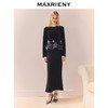 MAXRIENY法式优雅感鱼尾半裙25秋款赫本风气质穿搭烫钻开叉中长裙(货号:MS86SK516) 商品缩略图1