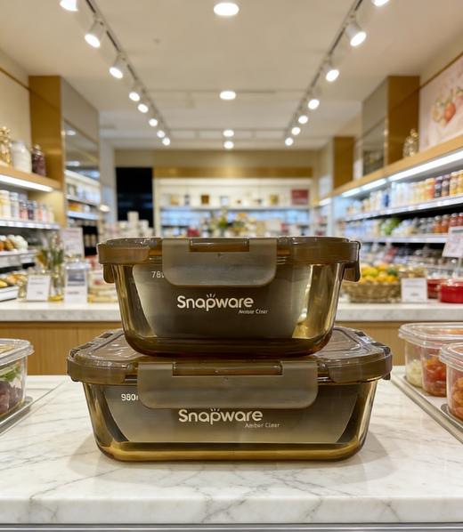 无折扣 美国康宁snapware保鲜盒琥珀色 商品图0