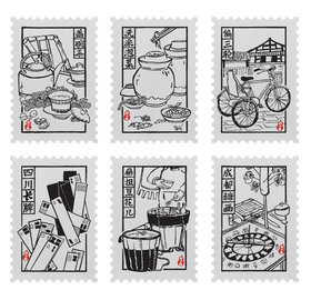 成都 此刻丨《市井成都》邮票贴纸