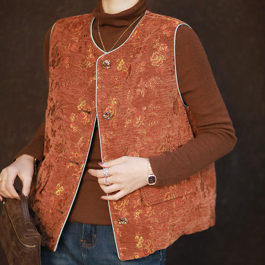 【特价不退换】良木礼鹅绒印花马甲（2665） 商品图2