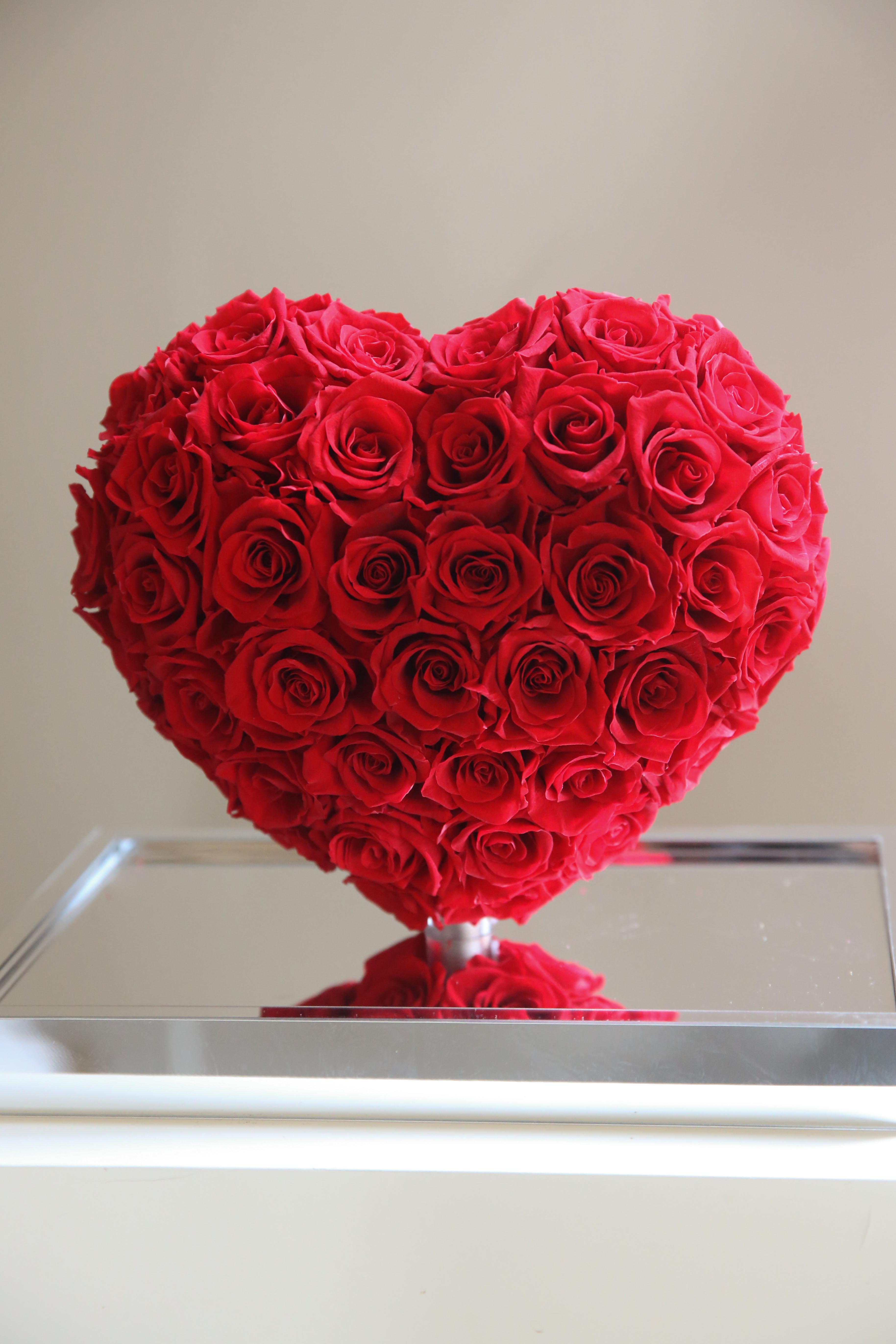 你是我的唯一悬浮心永生花礼盒红色款