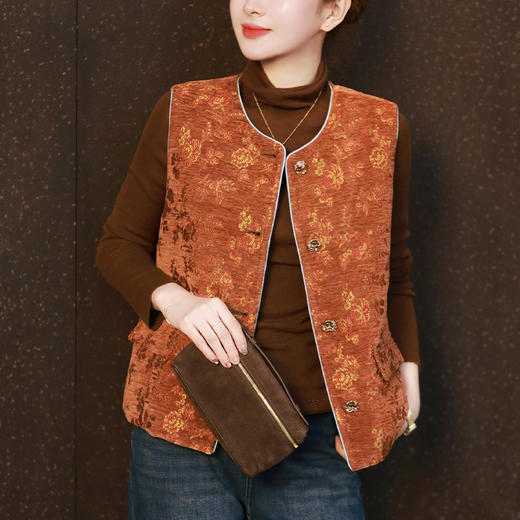 【特价不退换】良木礼鹅绒印花马甲（2665） 商品图1