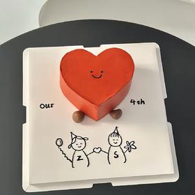 【携手共进】爱心纪念日蛋糕