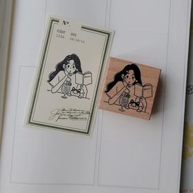 ST journal 手账木制打工人女孩日常生活素材木章